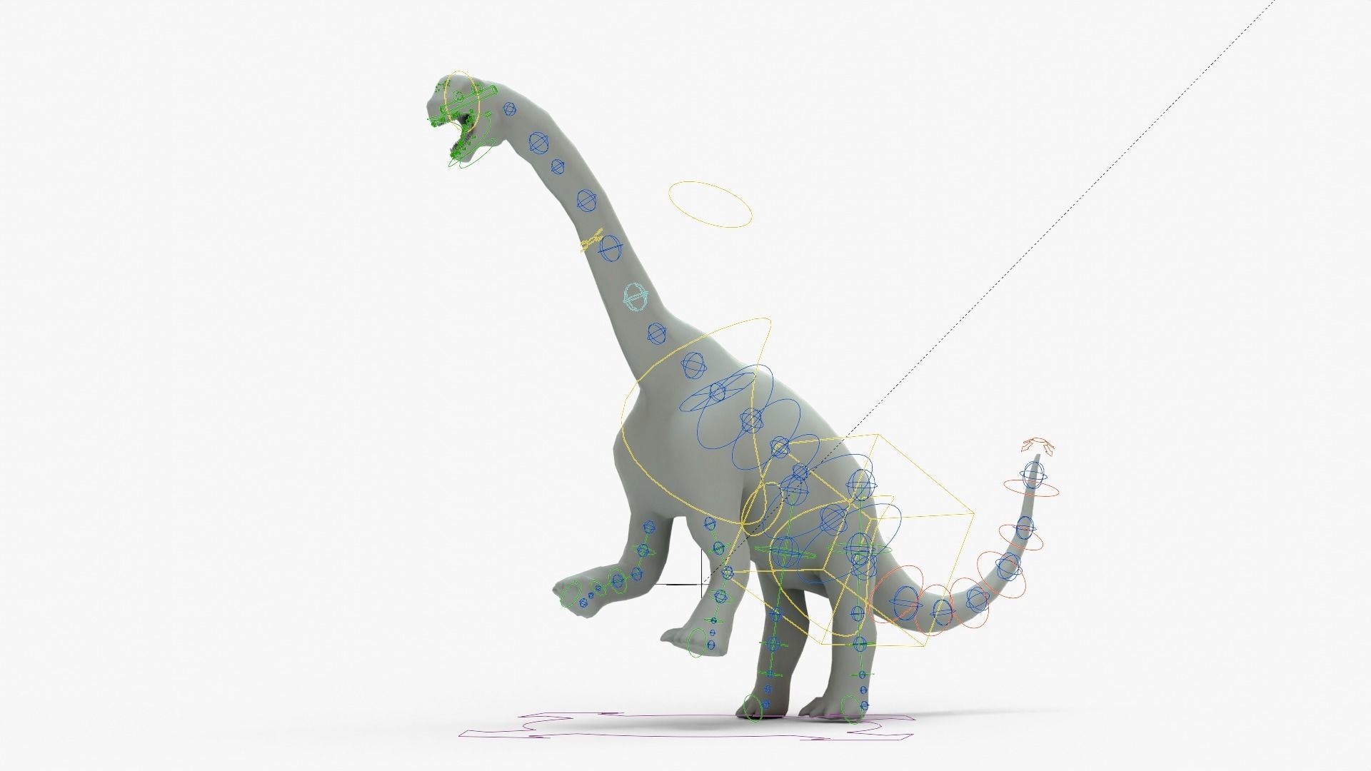 Camarasaurus Rigged Basemesh Low-poly 3D model_16