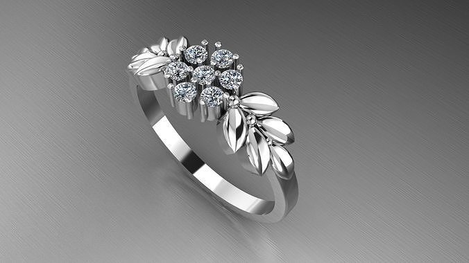 White Gold Fashion Ring 3D print model