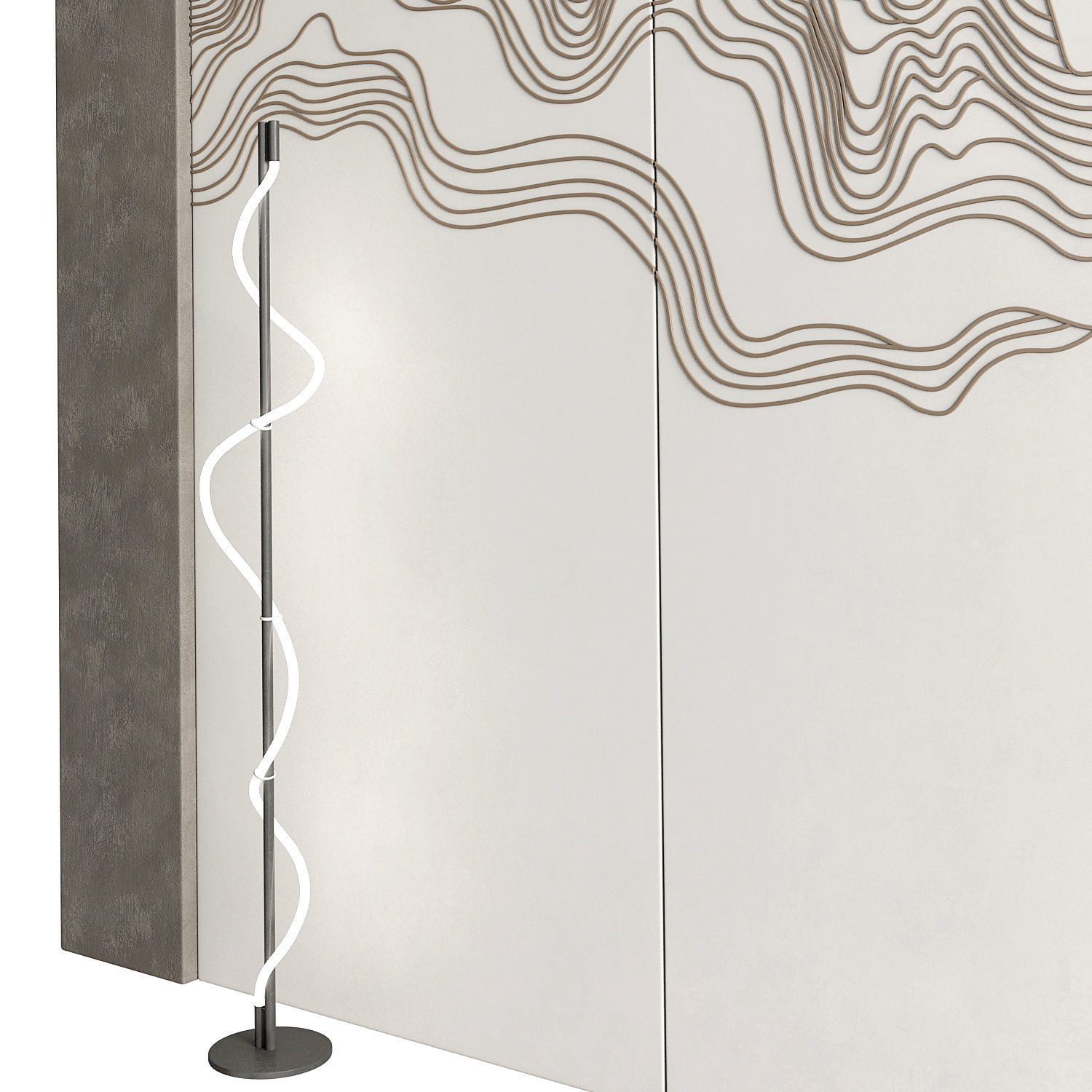 Decorativ panel wave 3 3D model_2