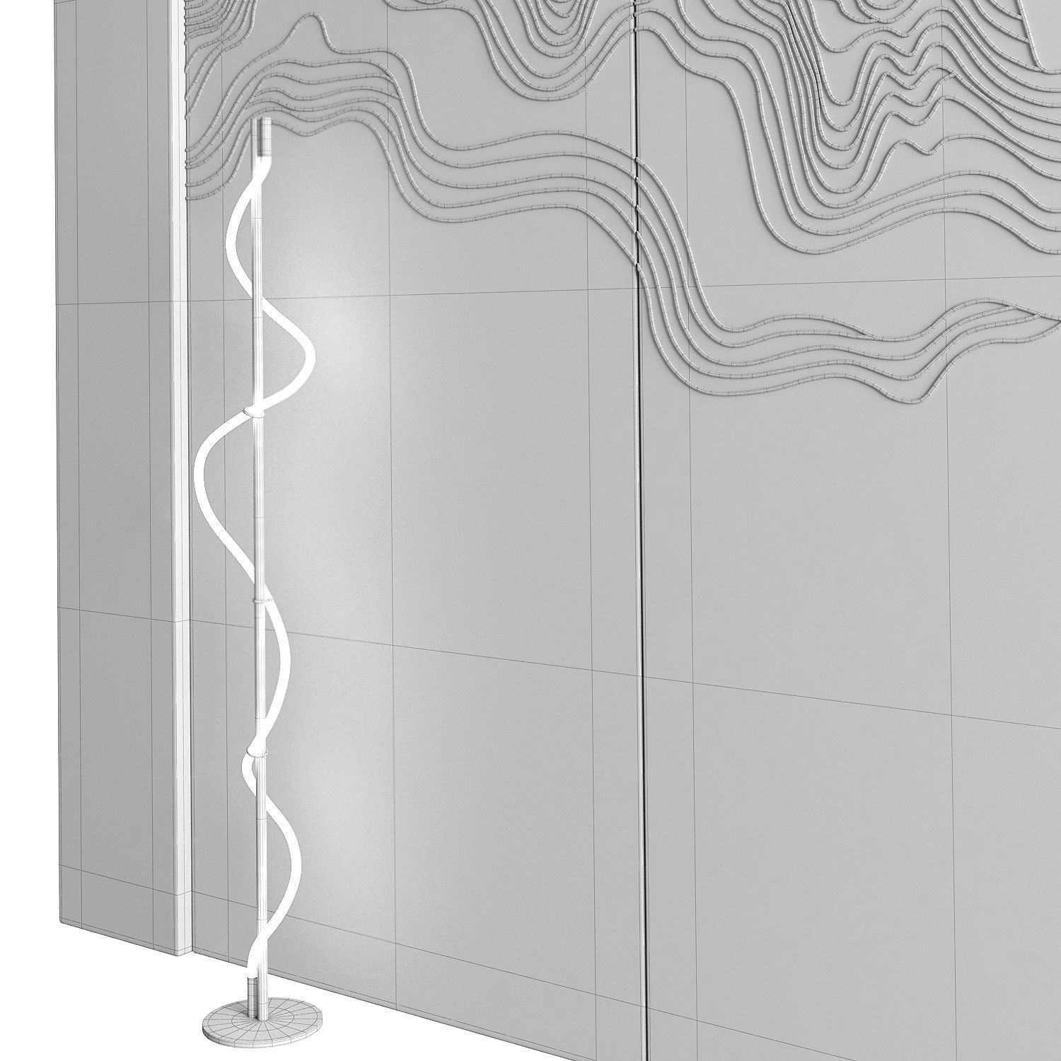 Decorativ panel wave 3 3D model_5