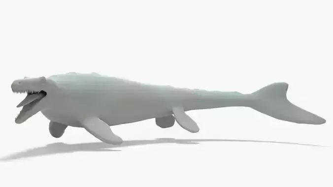 Mosasaurus Rigged Basemesh Low-poly 3D model