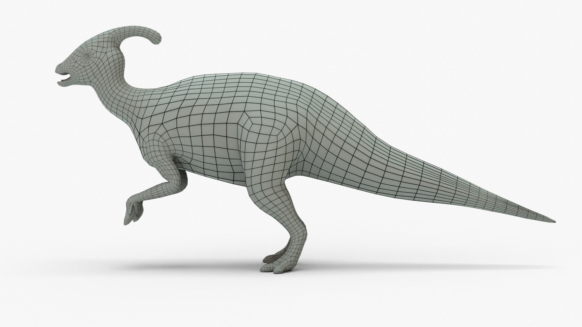 Parasaurolophus Rigged Basemesh Low-poly 3D model_13