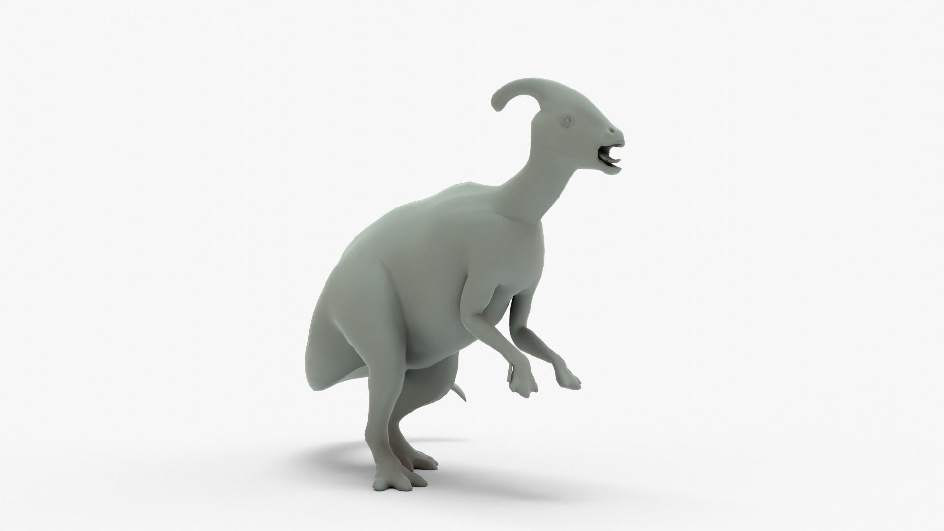Parasaurolophus Rigged Basemesh Low-poly 3D model_7