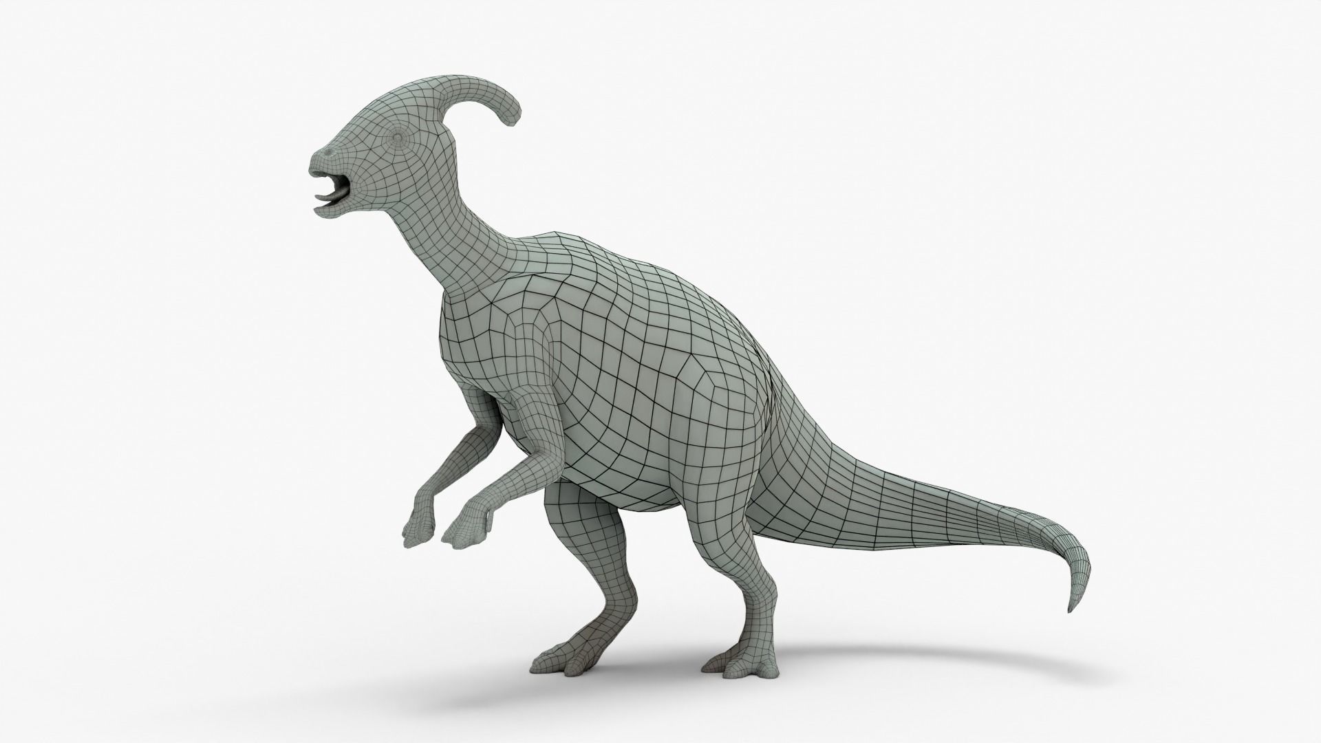 Parasaurolophus Rigged Basemesh Low-poly 3D model_1
