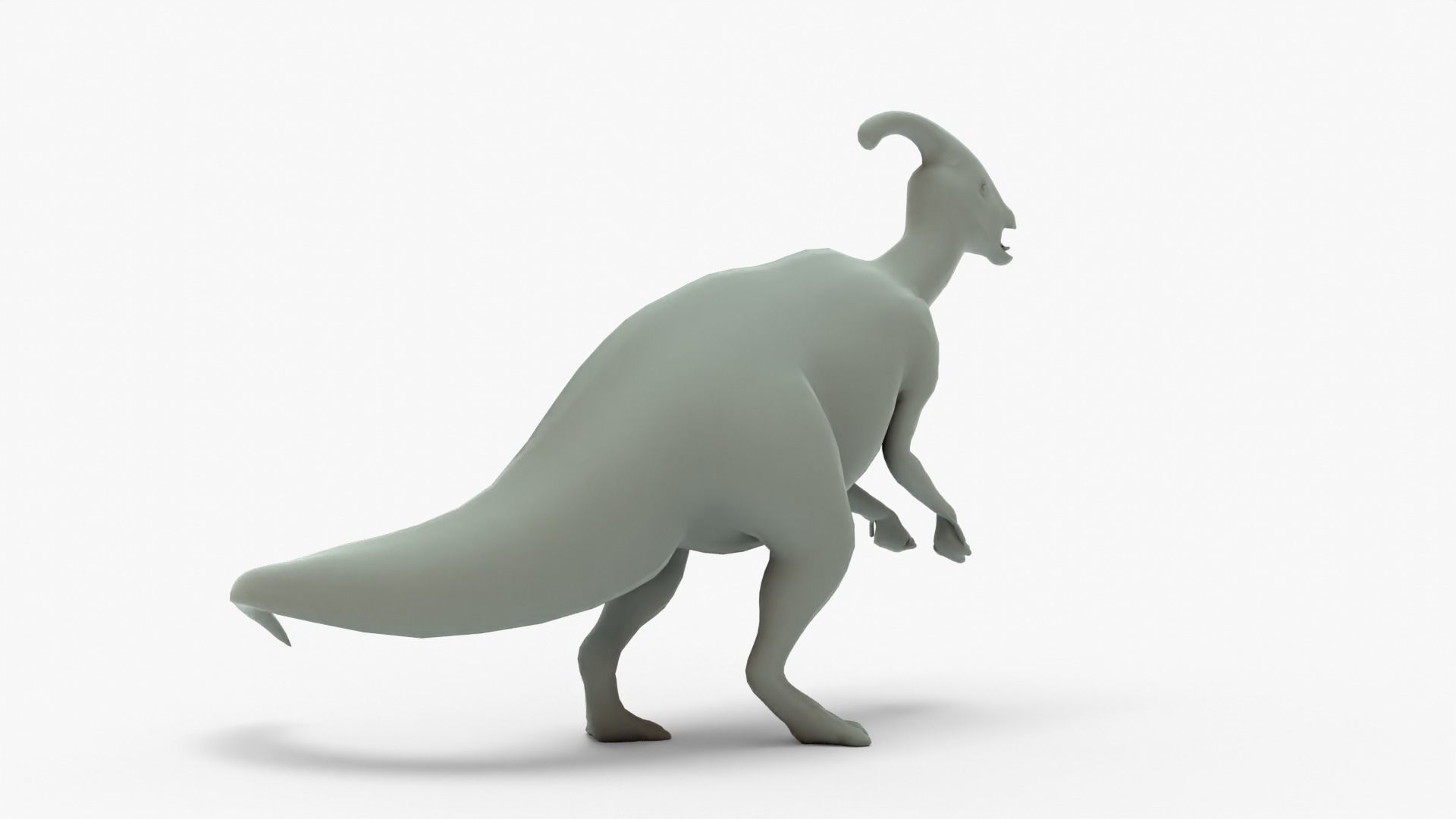 Parasaurolophus Rigged Basemesh Low-poly 3D model_6