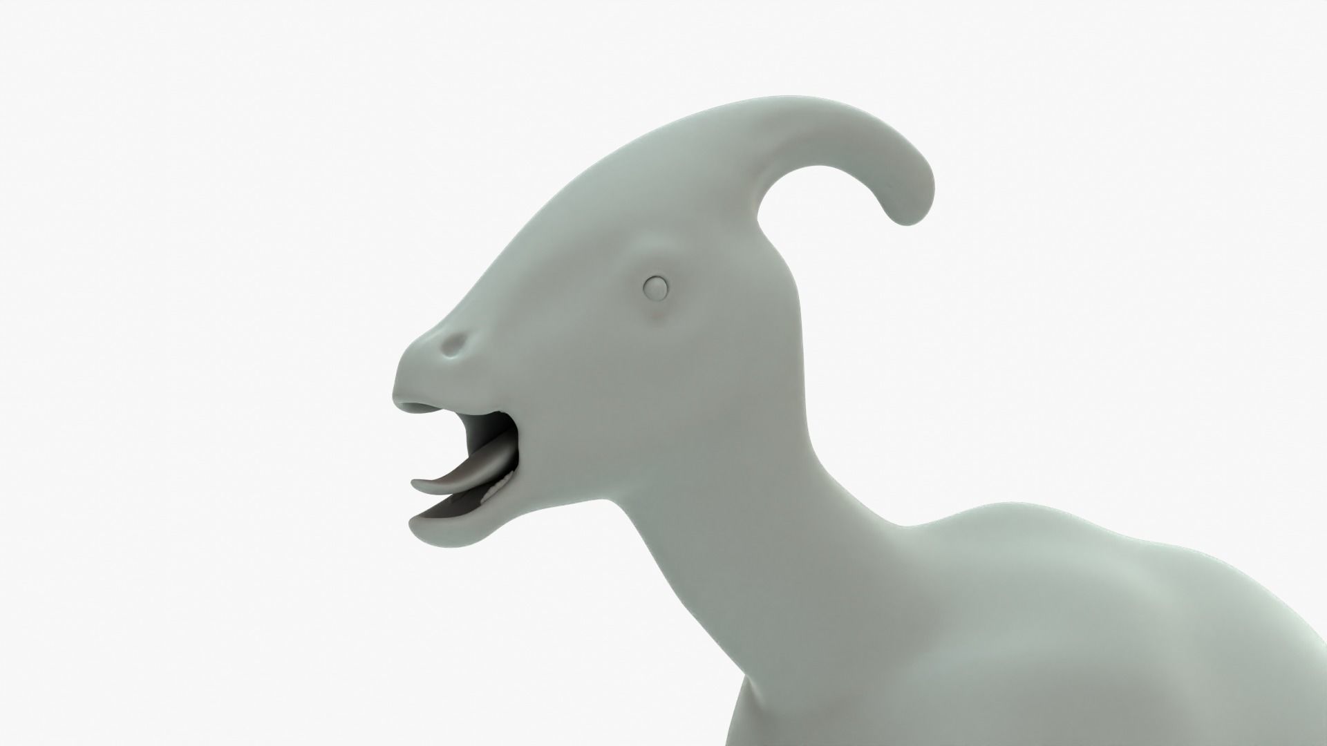 Parasaurolophus Rigged Basemesh Low-poly 3D model_3