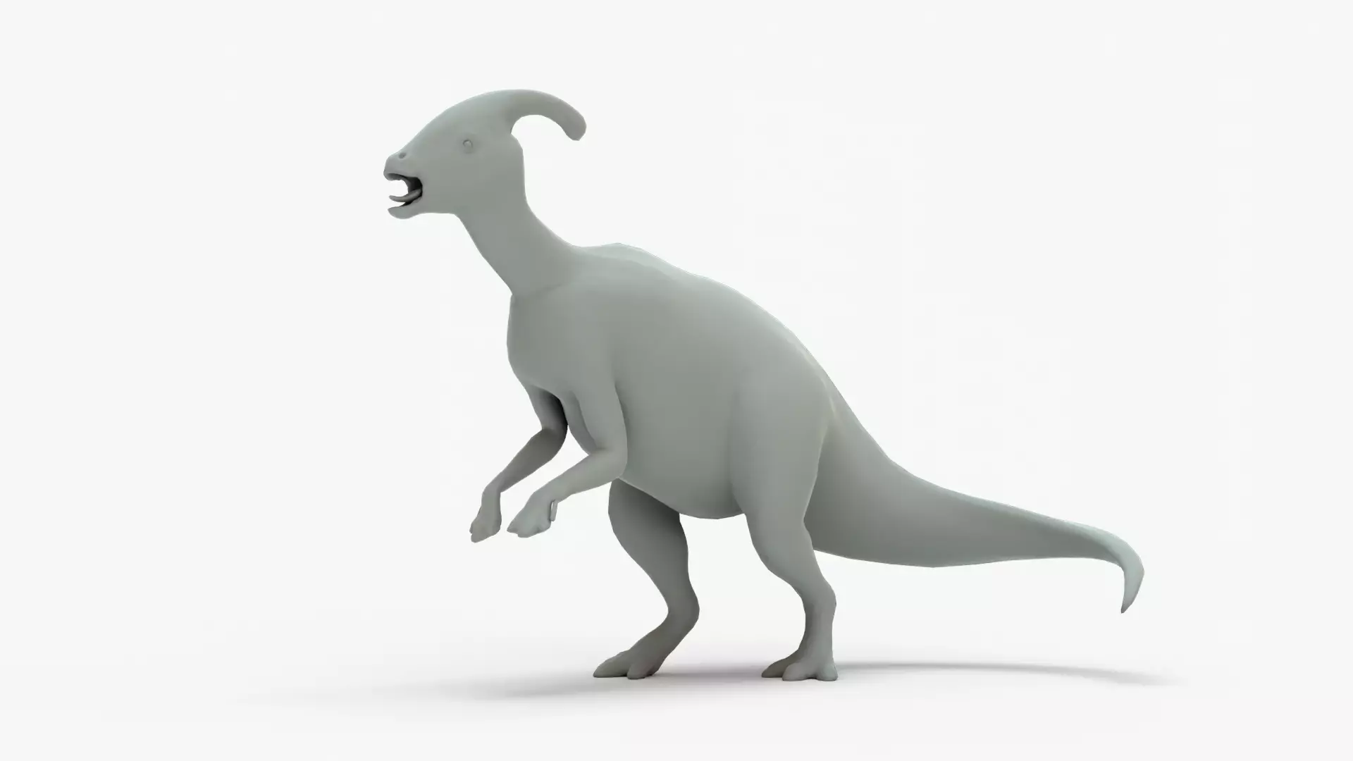 Parasaurolophus Rigged Basemesh Low-poly 3D model_0