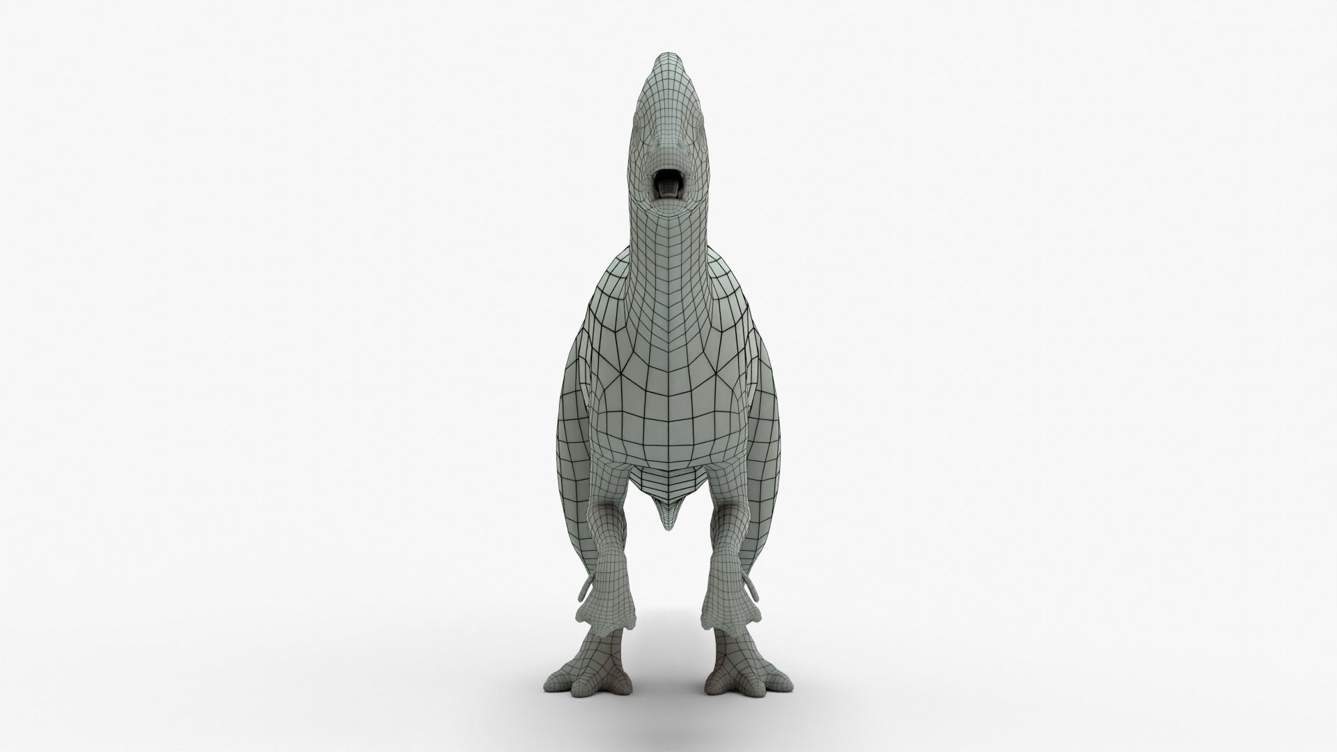 Parasaurolophus Rigged Basemesh Low-poly 3D model_15