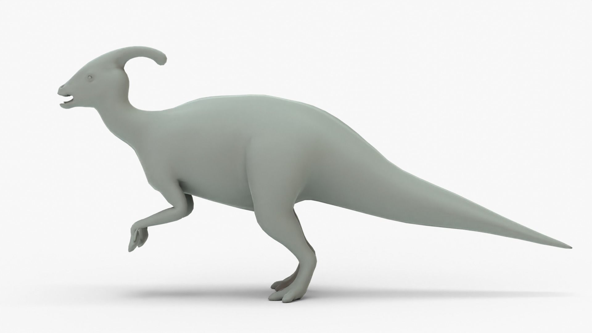 Parasaurolophus Rigged Basemesh Low-poly 3D model_9