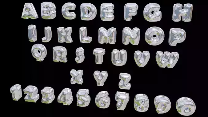  Birthday 3D Balloons Alphabets A to Z- 0 to 9