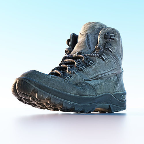 Old Hiking Boots Low-poly 3D model