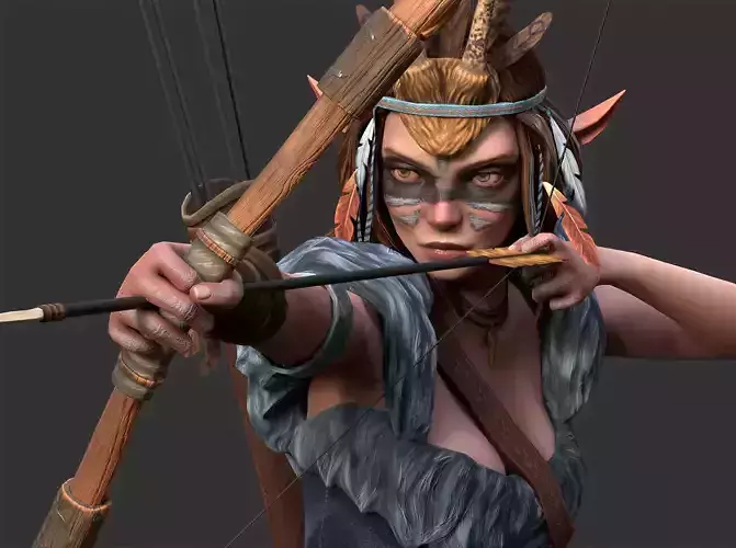 Elf archer shaman - Game ready