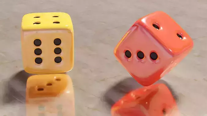 Animated 3D Dice Duo 3D model
