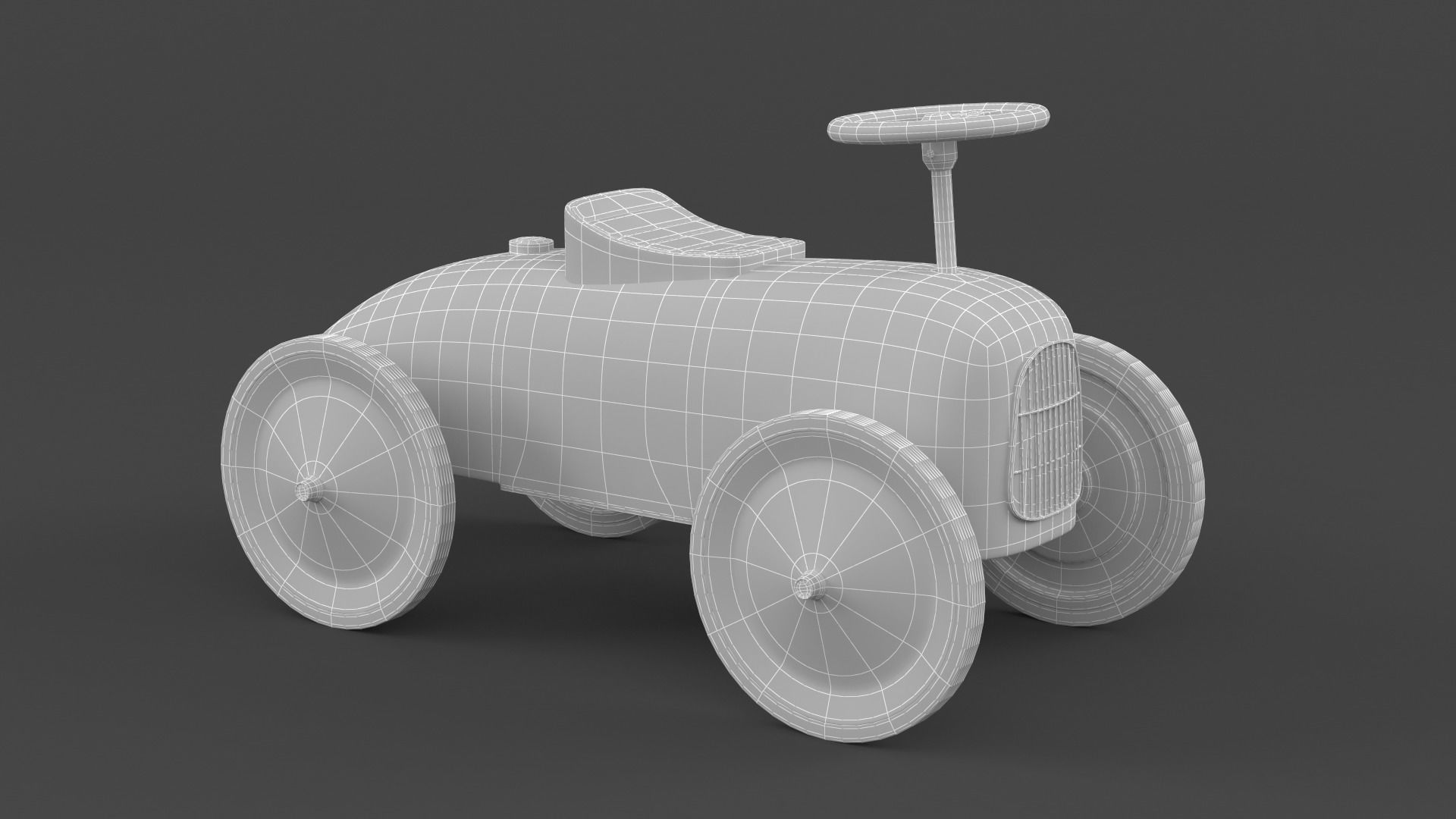 Retro Push Car 3D model_6