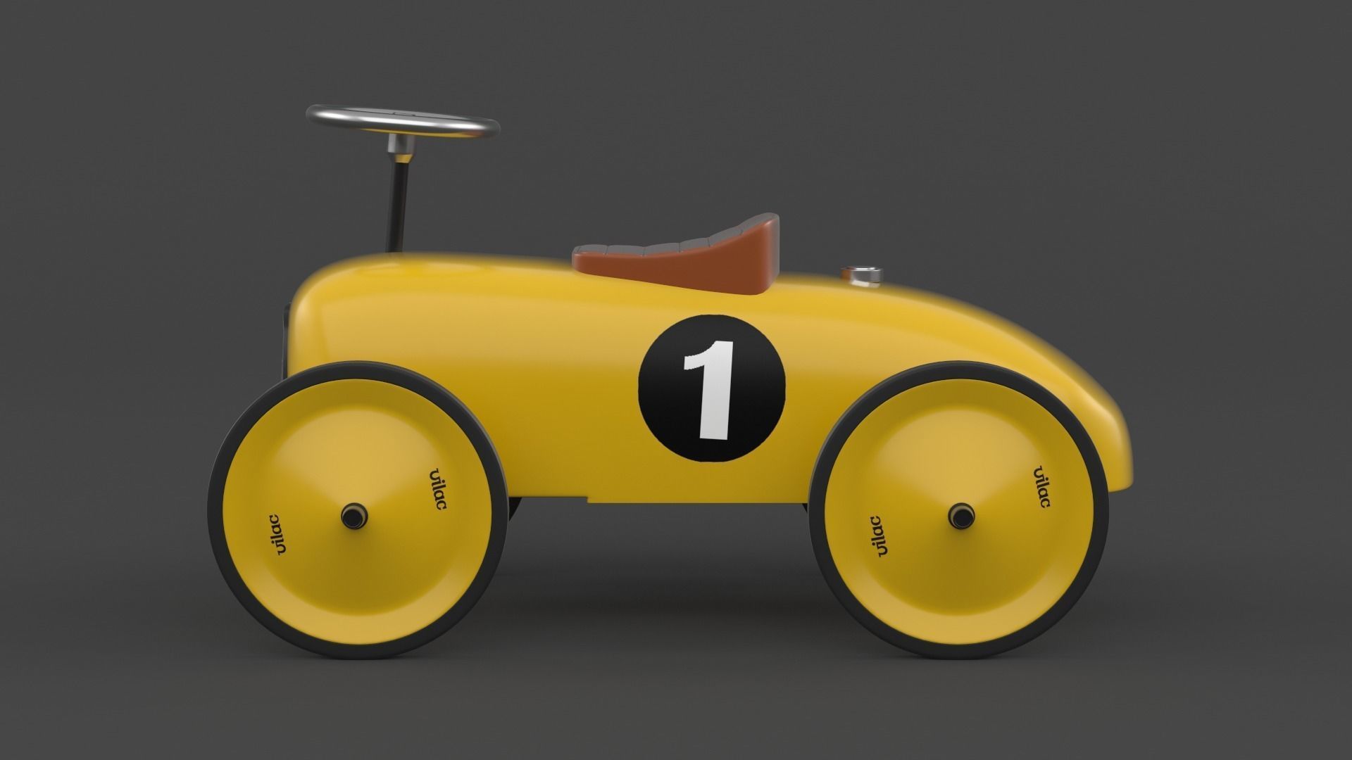 Retro Push Car 3D model_1