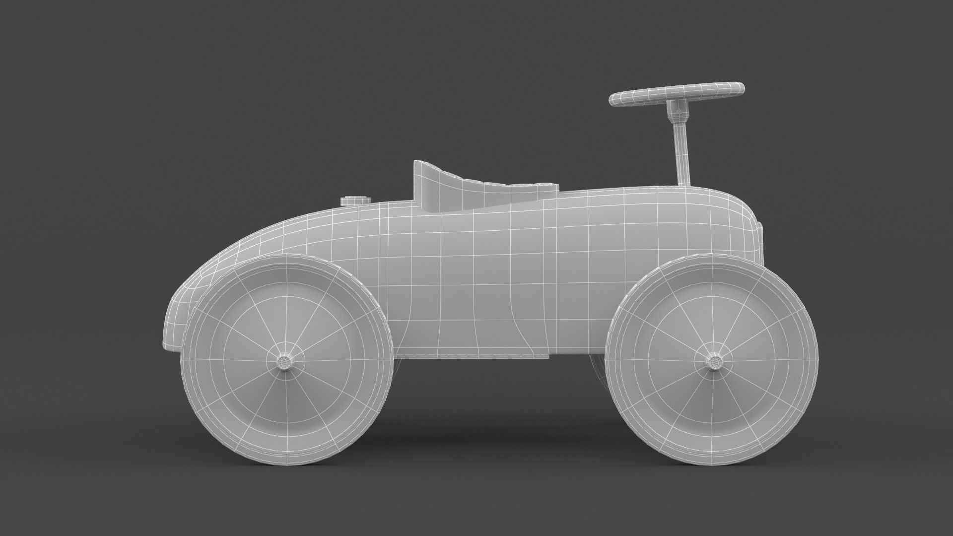 Retro Push Car 3D model_11