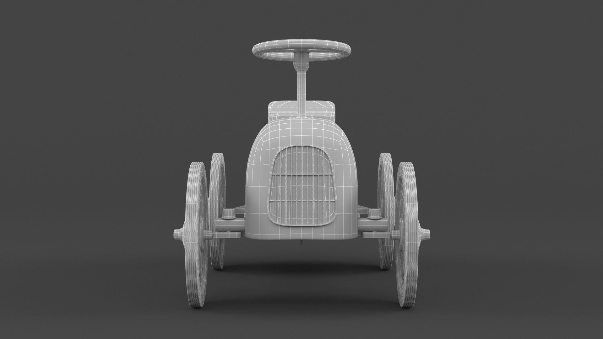 Retro Push Car 3D model_9