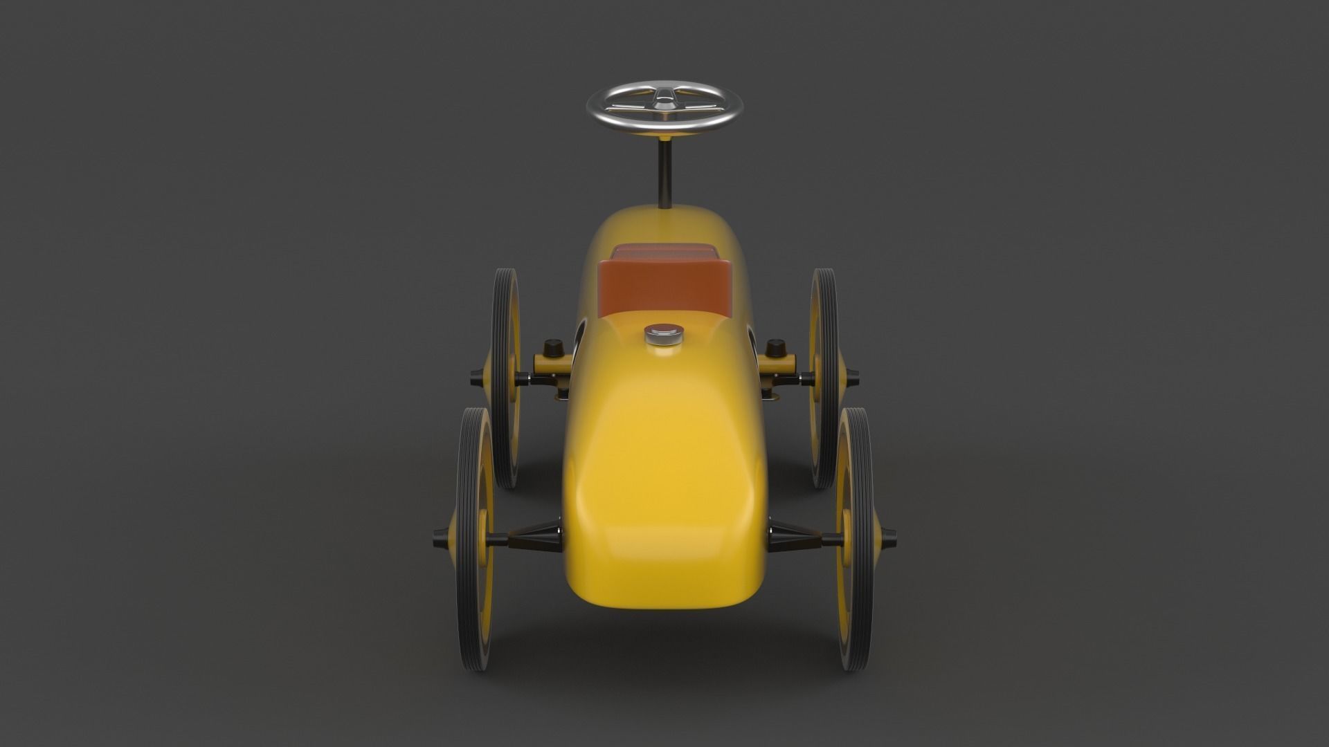 Retro Push Car 3D model_4