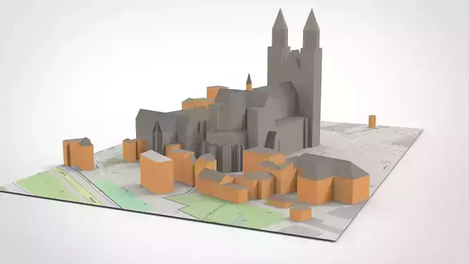 Magdeburg Cathedral Germany  Low-poly 3D model