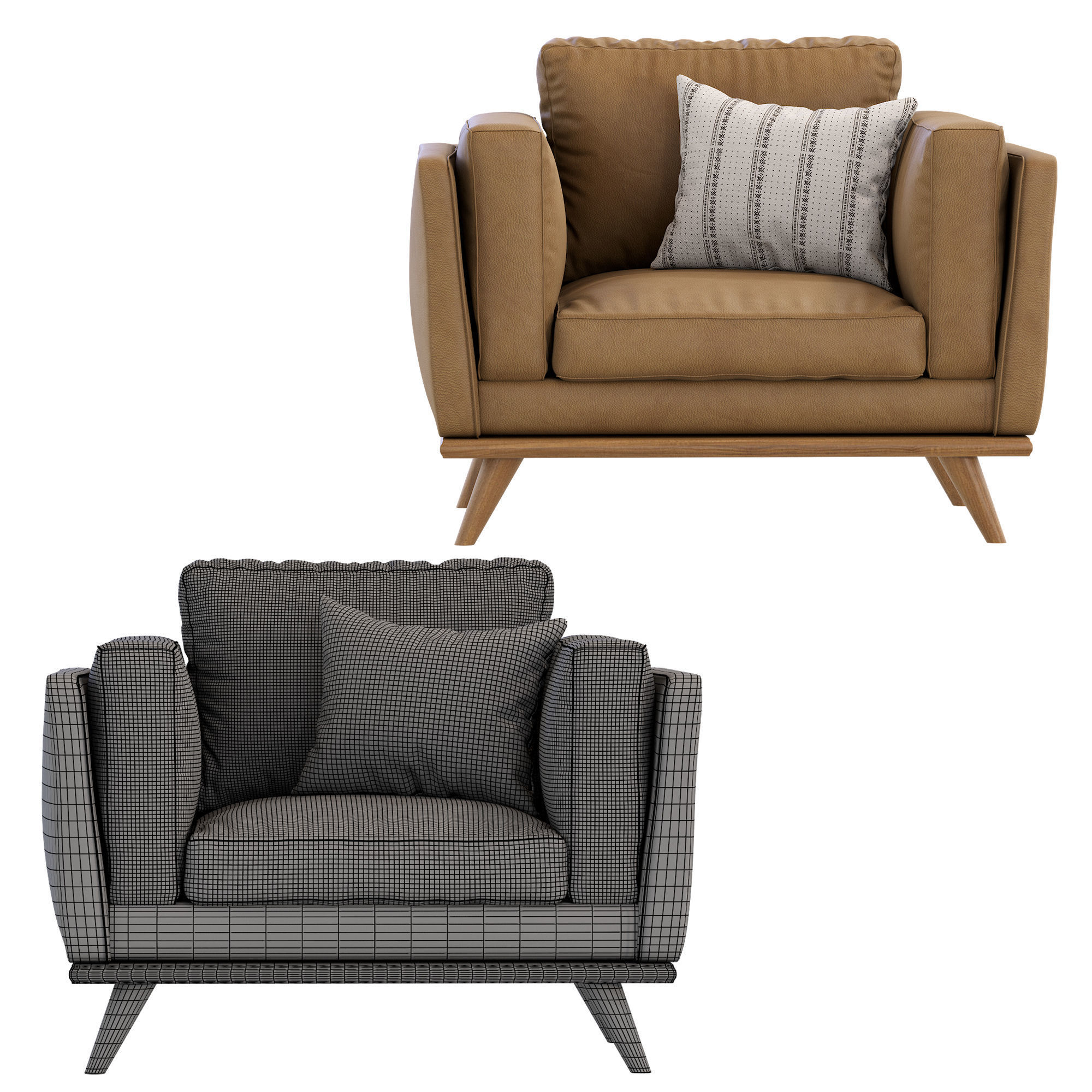 Zander Armchair By West Elm 3D model_3