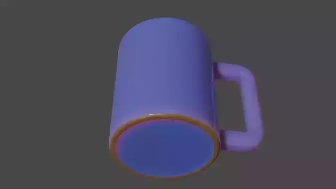 Low Poly Blue Coffee Cup