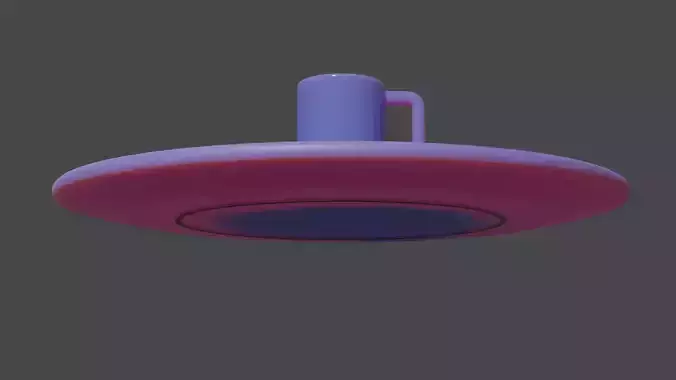 Low Poly Blue Ceramic Dishes