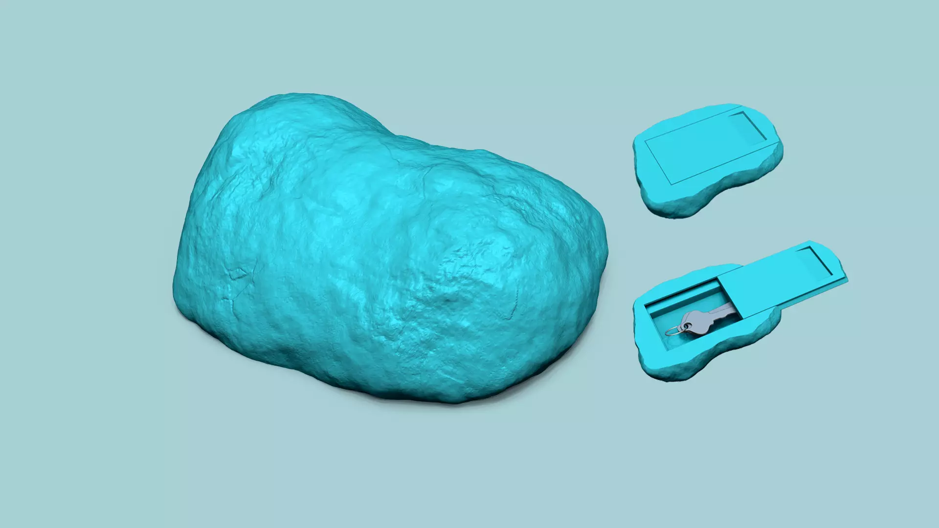 Rock Realistic Secret Key Hide STL - Outdoor Stone 3D print model_0