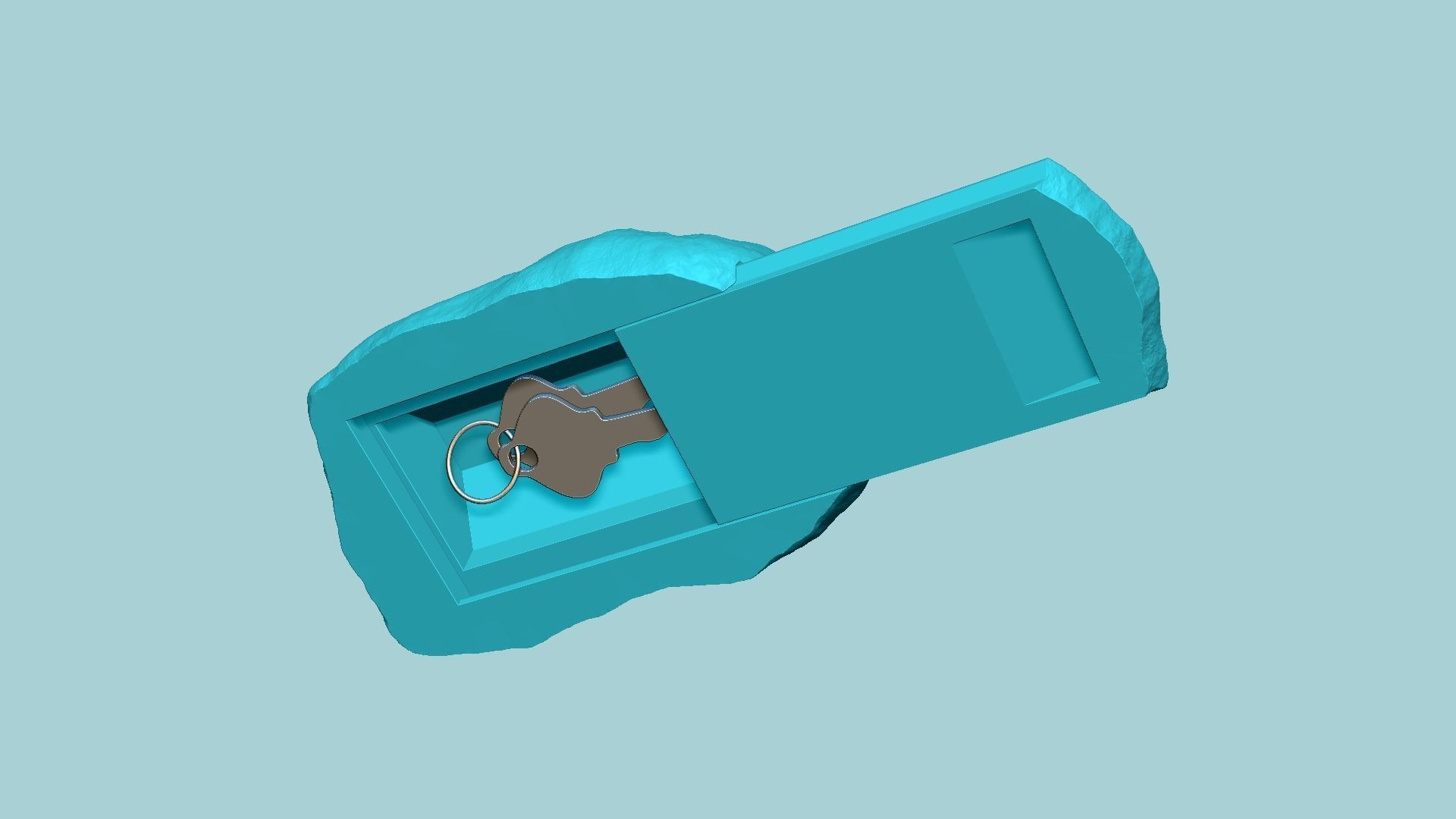 Rock Realistic Secret Key Hide STL - Outdoor Stone 3D print model_12