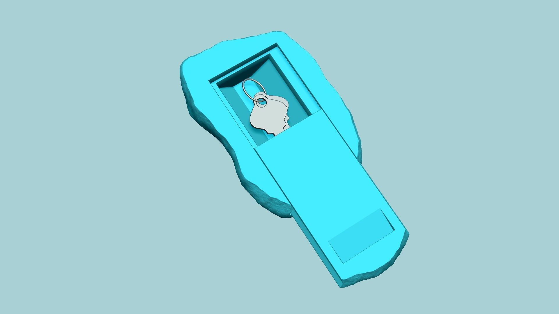 Rock Realistic Secret Key Hide STL - Outdoor Stone 3D print model_3