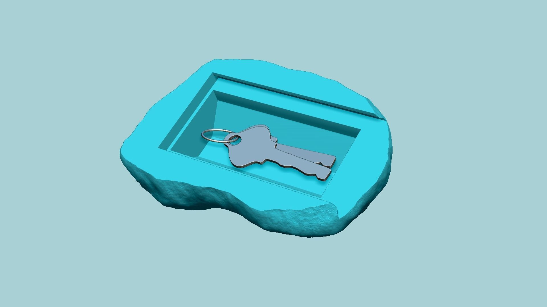 Rock Realistic Secret Key Hide STL - Outdoor Stone 3D print model_13