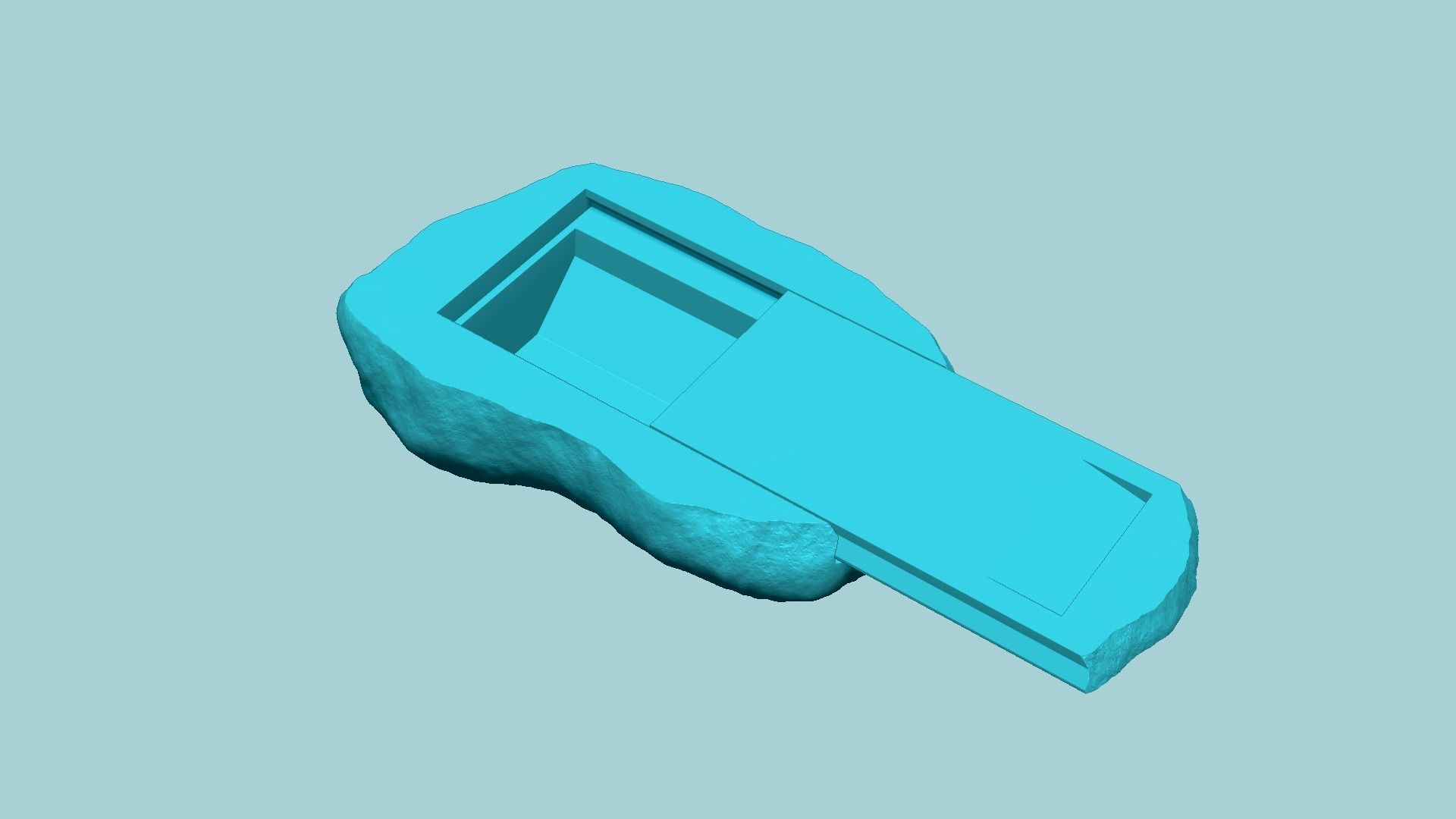 Rock Realistic Secret Key Hide STL - Outdoor Stone 3D print model_4