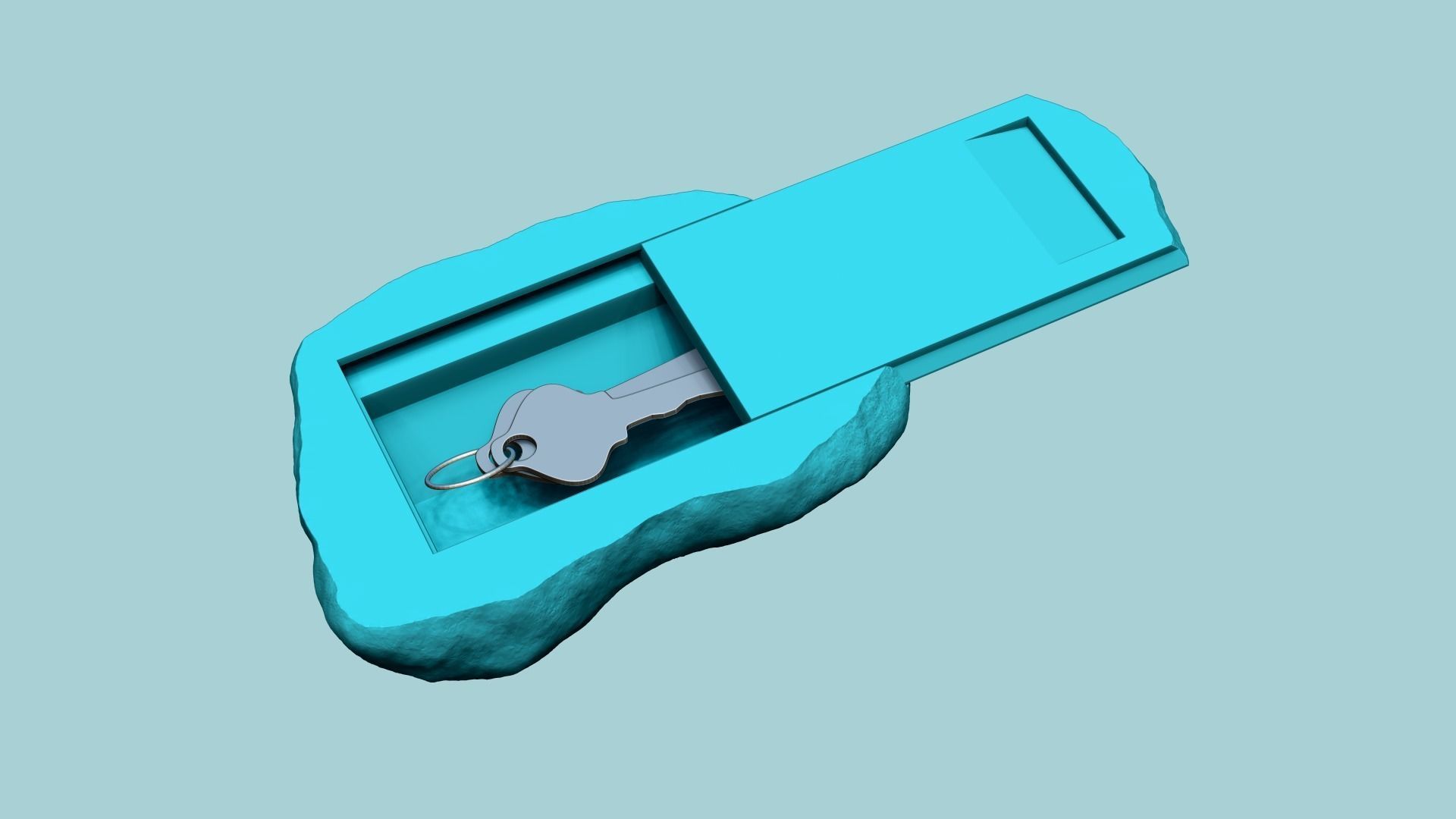 Rock Realistic Secret Key Hide STL - Outdoor Stone 3D print model_10