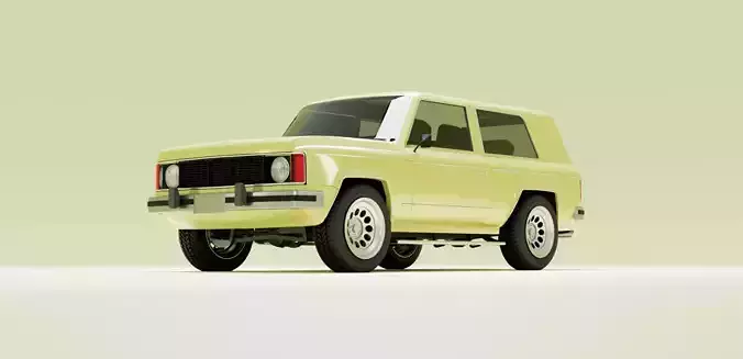 Generic 80s 2 door SUV  Low-poly 3D model