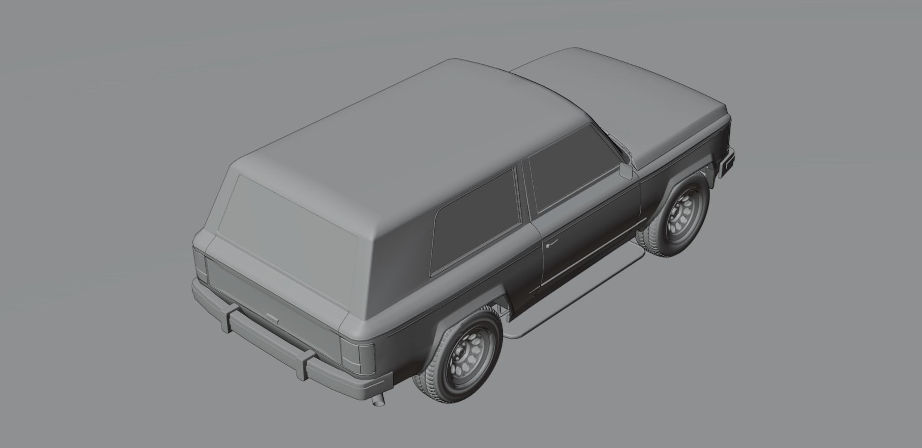 Generic 80s 2 door SUV  Low-poly 3D model_12