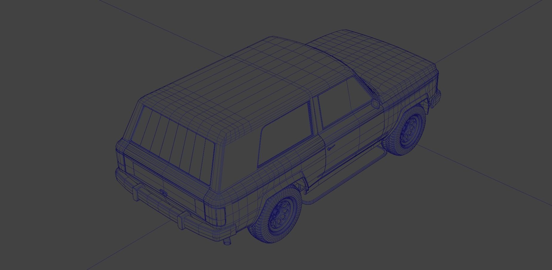 Generic 80s 2 door SUV  Low-poly 3D model_17