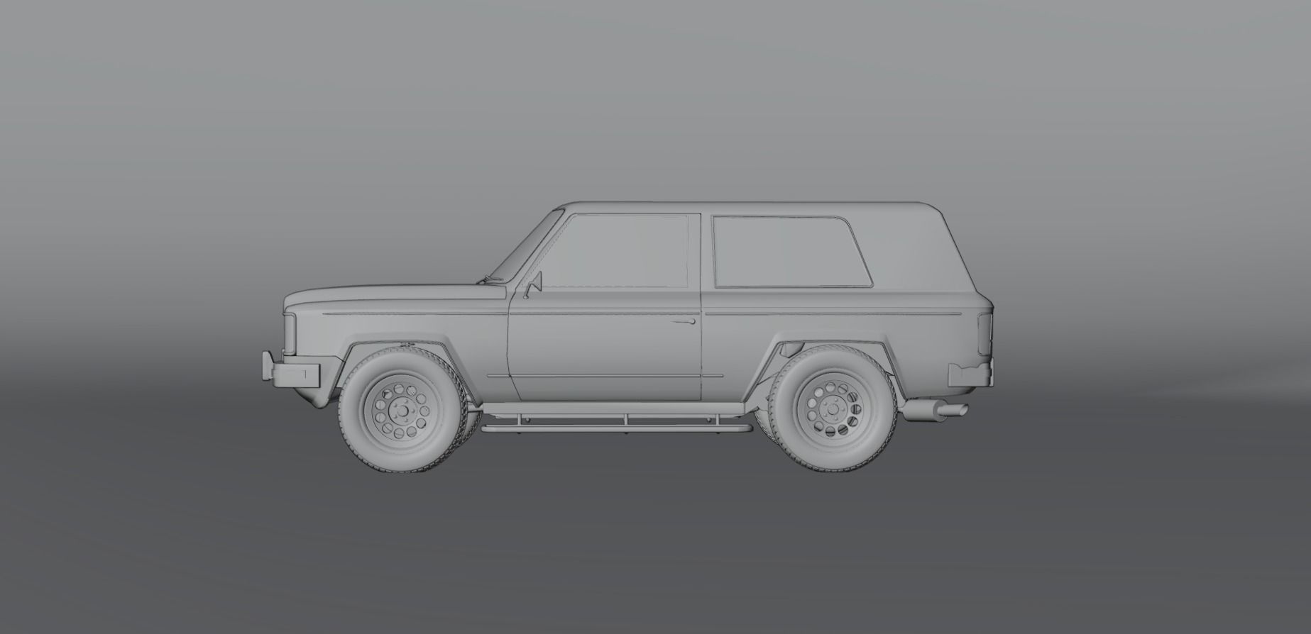Generic 80s 2 door SUV  Low-poly 3D model_10