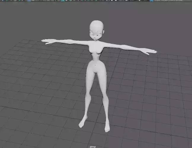 Winx club female base model Low-poly 3D model