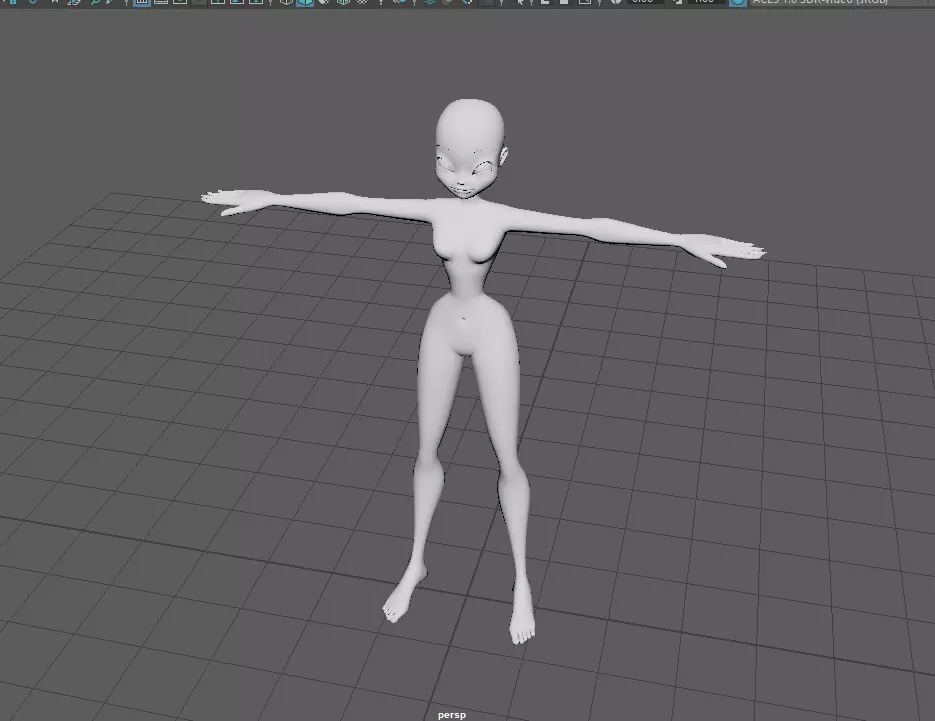 Winx club female base model Low-poly 3D model_0