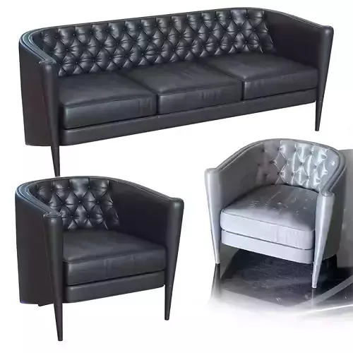 RICH CUSHION SOFA AND ARMCHAIR 3D print model