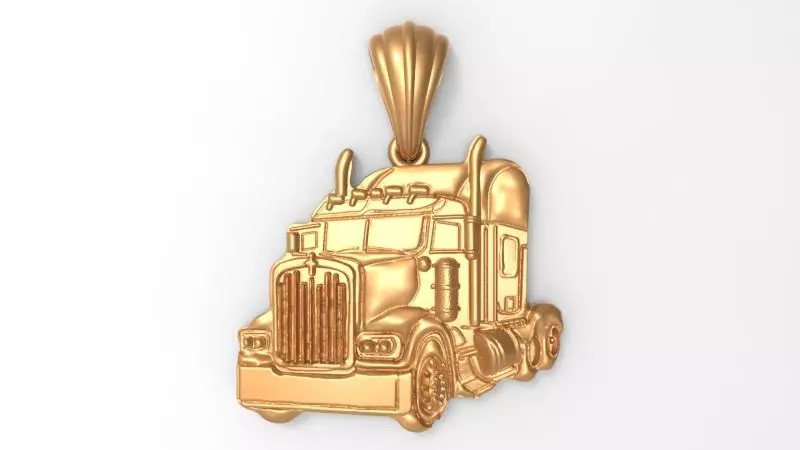 Semi Trailer Truck Pendant Necklace Jewerlry 3D print model