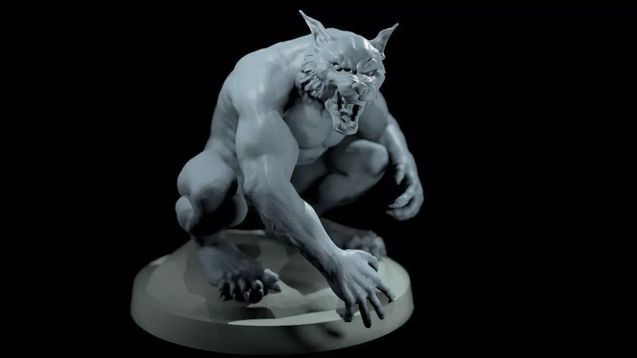 Fantasy Werewolf Assebmlable 3D print model_0