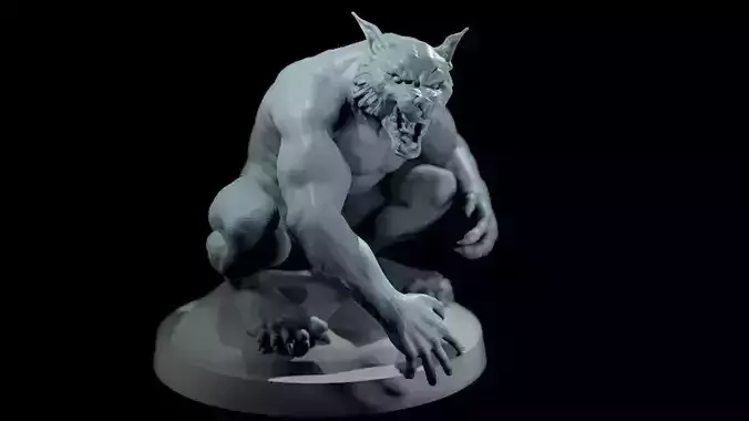 Fantasy Werewolf Assebmlable 3D print model