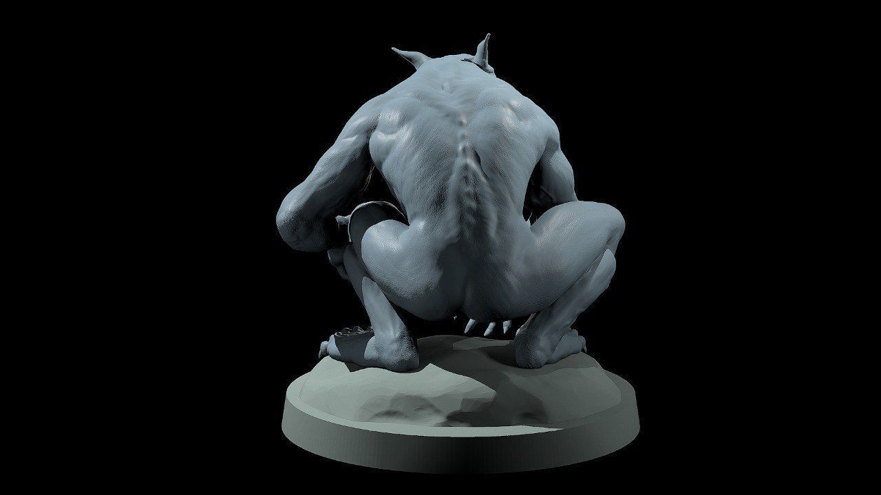 Fantasy Werewolf Assebmlable 3D print model_2