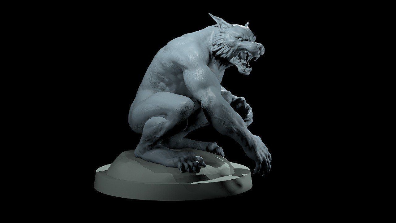 Fantasy Werewolf Assebmlable 3D print model_3