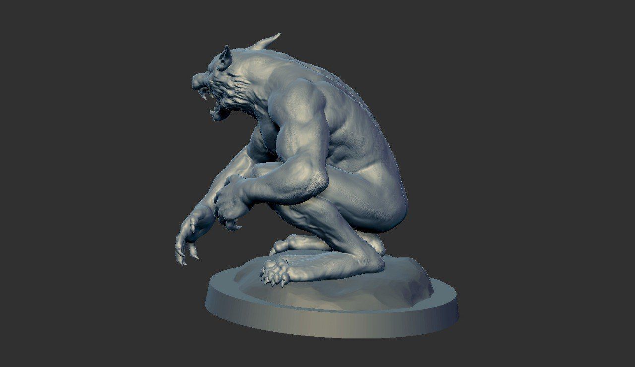Fantasy Werewolf Assebmlable 3D print model_11