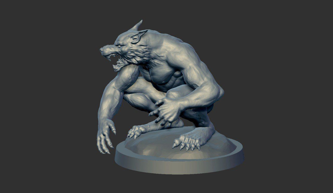 Fantasy Werewolf Assebmlable 3D print model_9