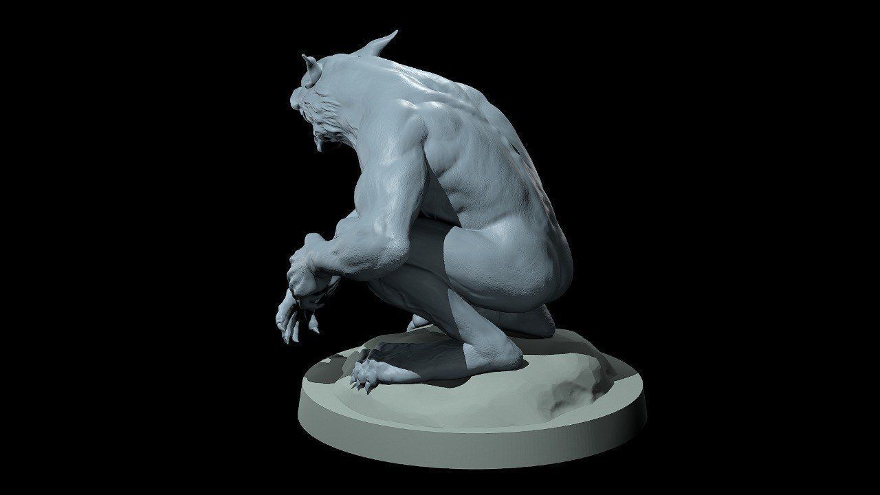 Fantasy Werewolf Assebmlable 3D print model_1