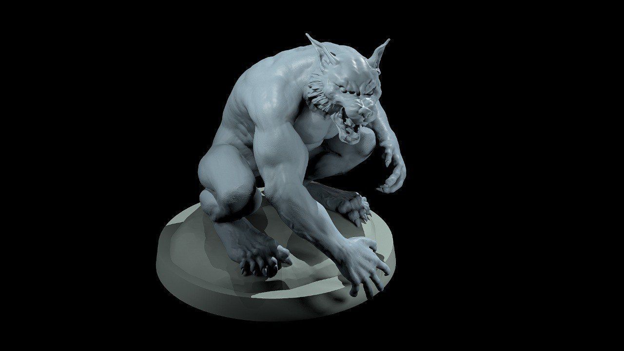 Fantasy Werewolf Assebmlable 3D print model_5
