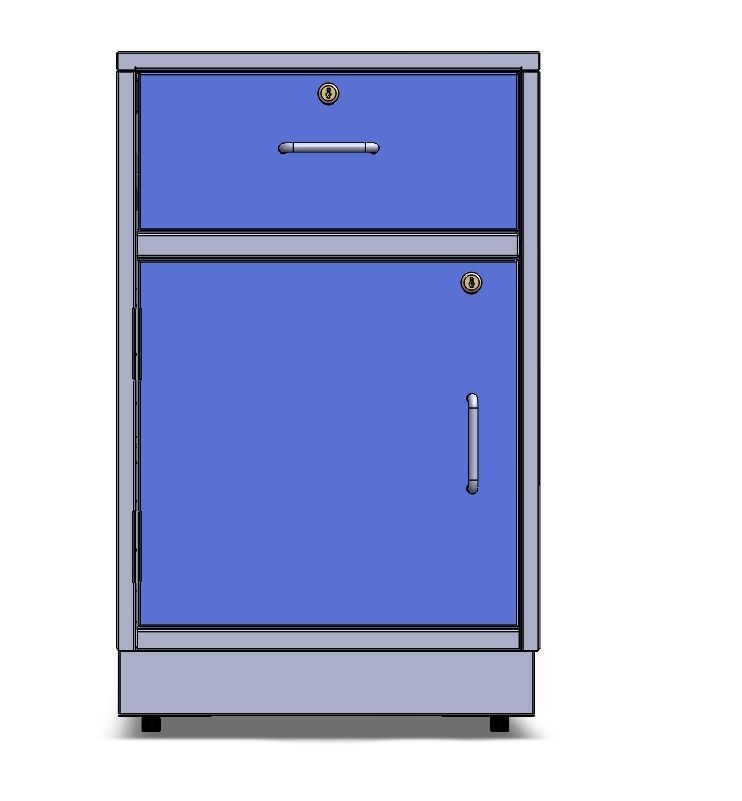 LAB FURNITURE CABINET ONE DRAWER ONE SHUTTER 3D model_3