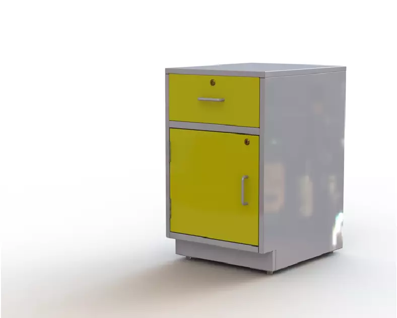 LAB FURNITURE CABINET ONE DRAWER ONE SHUTTER 3D model_0
